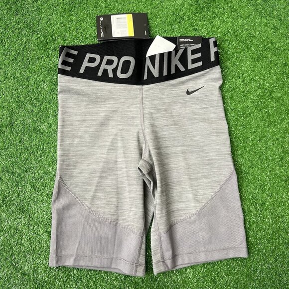Nike Pro Shorts Size Small Womens Dri Fit Tight Fit Women's 8" Gunsmoke Heather - Picture 1 of 11